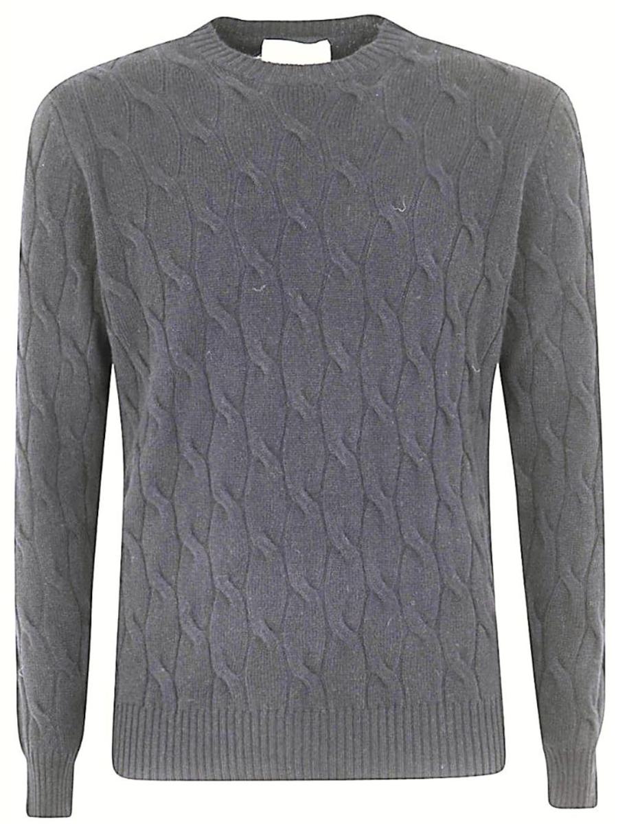 Filippo De Laurentiis Wool Cashmere Long Sleeves Crew Neck Sweater With Braid Clothing
