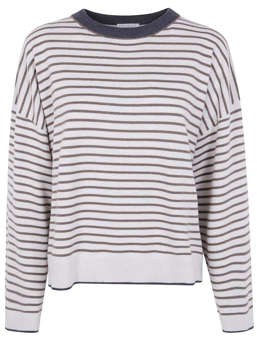 Brunello Cucinelli Boatneck Stripes Sweater Clothing