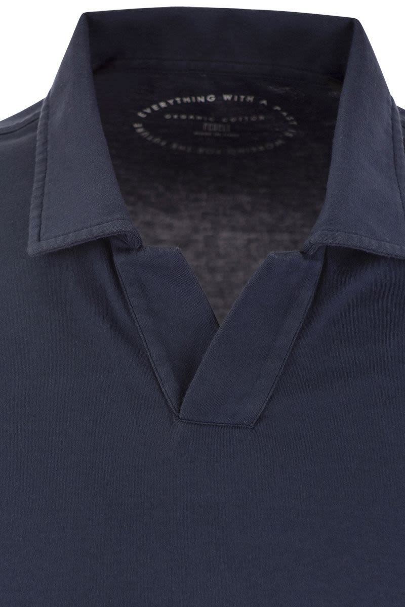 Fedeli Cotton Polo Shirt With Open Collar