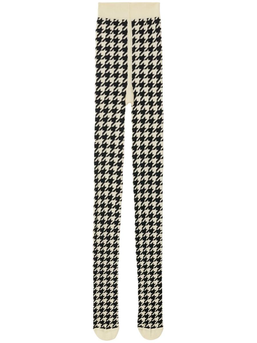 Burberry Herringbone-Print Cotton-Blend Tights