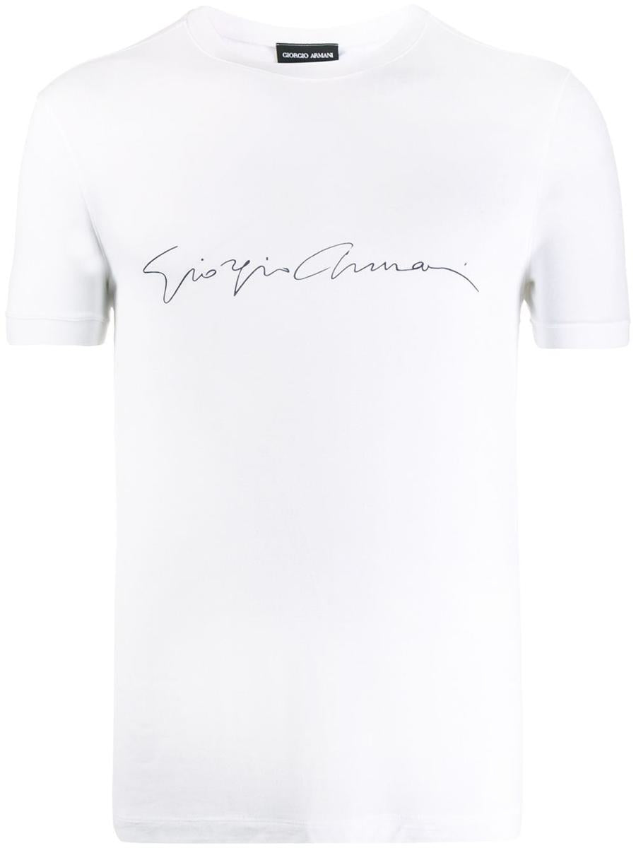 Giorgio Armani Asv Stretch-Viscose T-Shirt With Signature Logo Clothing