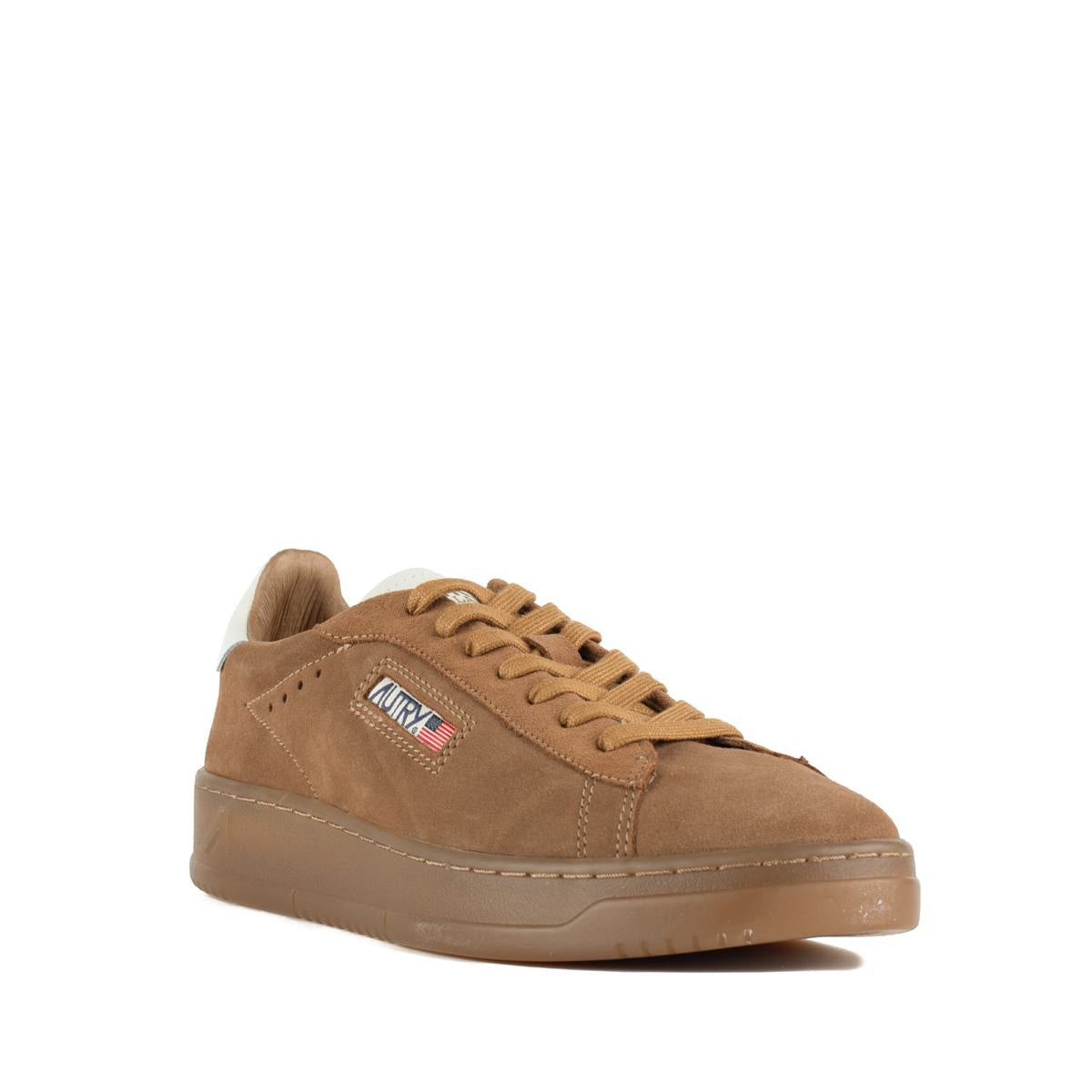 Autry Dallas Low Marshmallow And Cigar Suede Sneakers