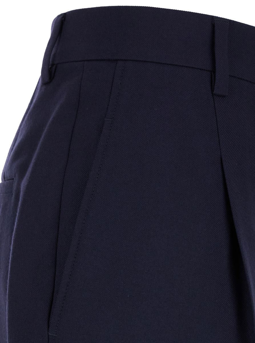 Blue Cigarette Pants In Wool Woman