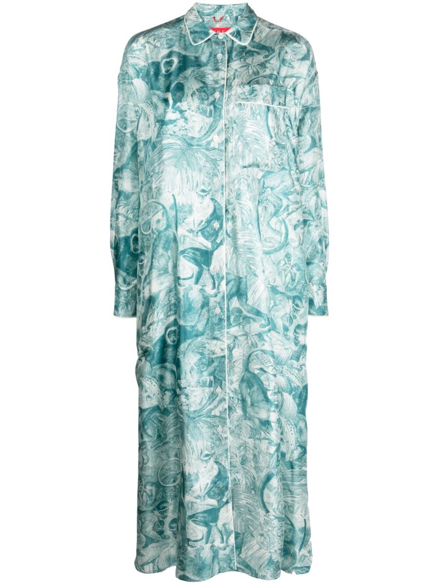 F.R.S. - For Restless Sleepers Printed Silk Shirt Dress