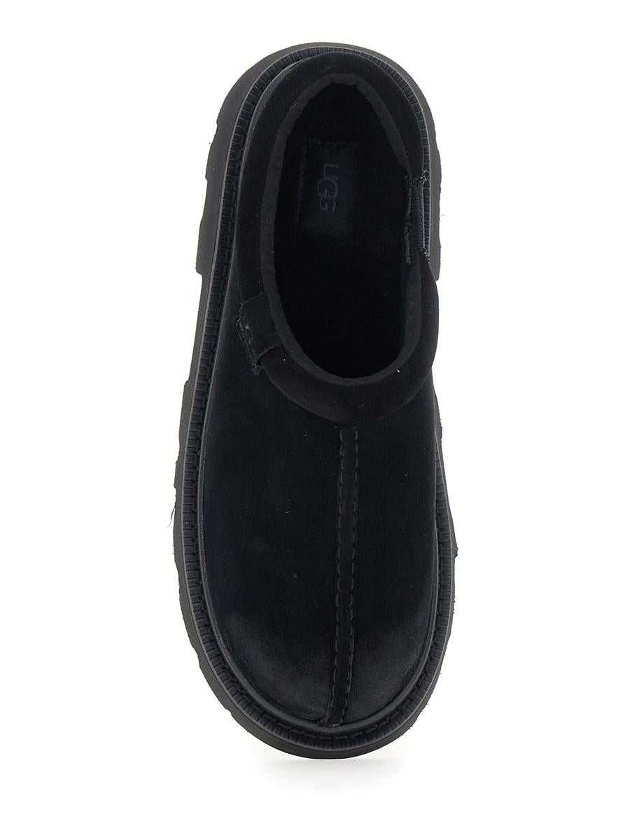 'Tasman' Black Mule With Raised Sole In Suede Man