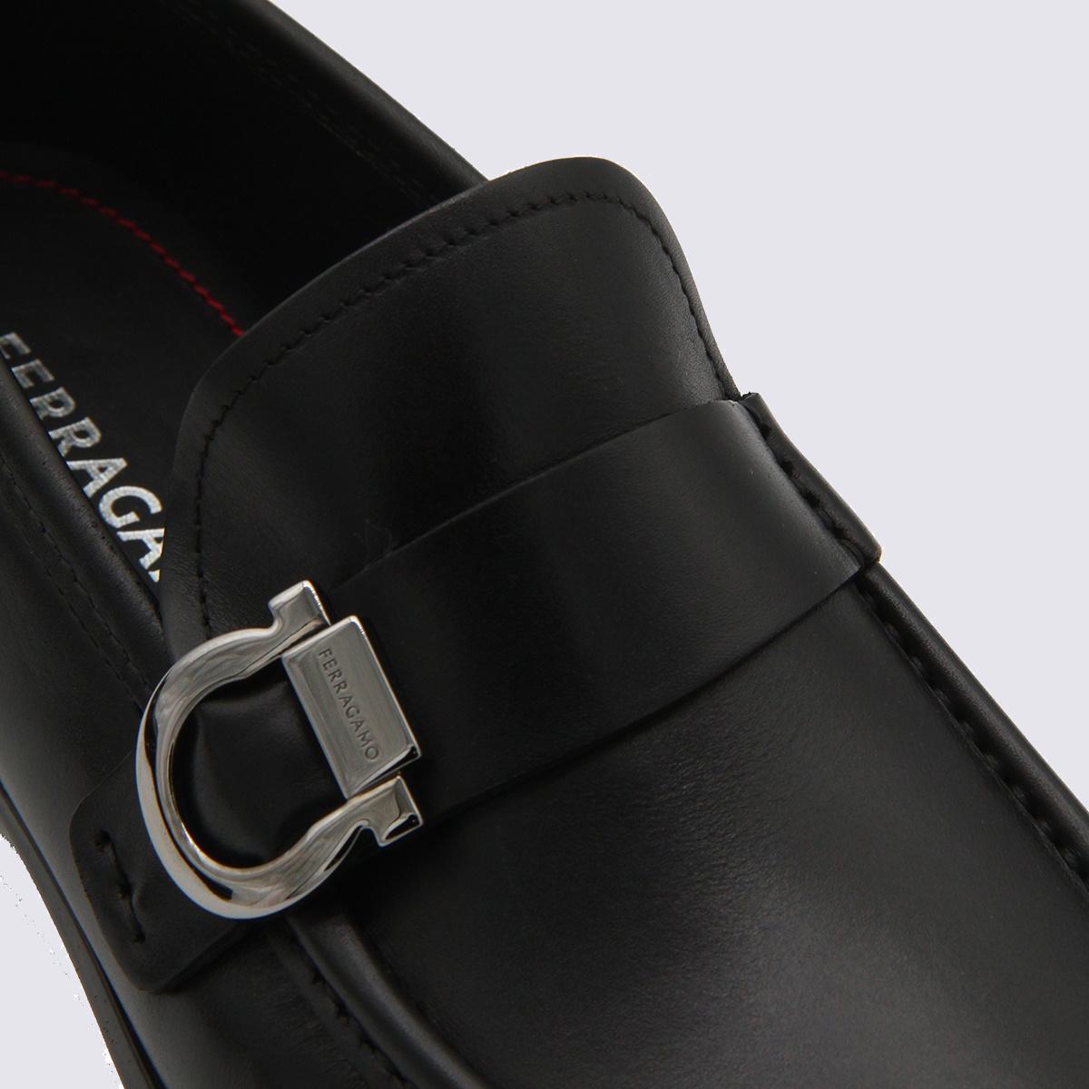 Salvatore Ferragamo Black Leather Caspian Loafers