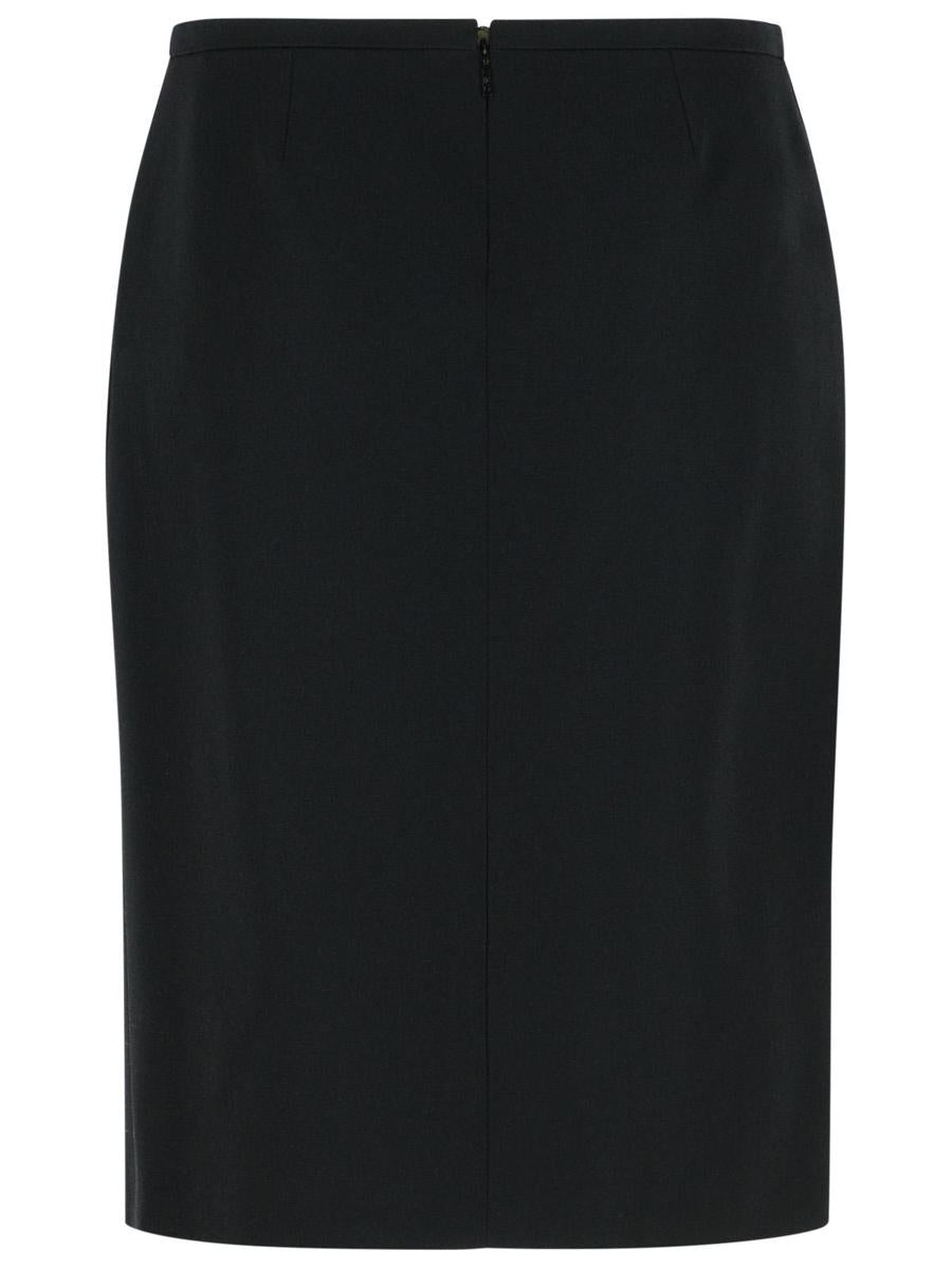 Versace Black Virgin Wool Skirt