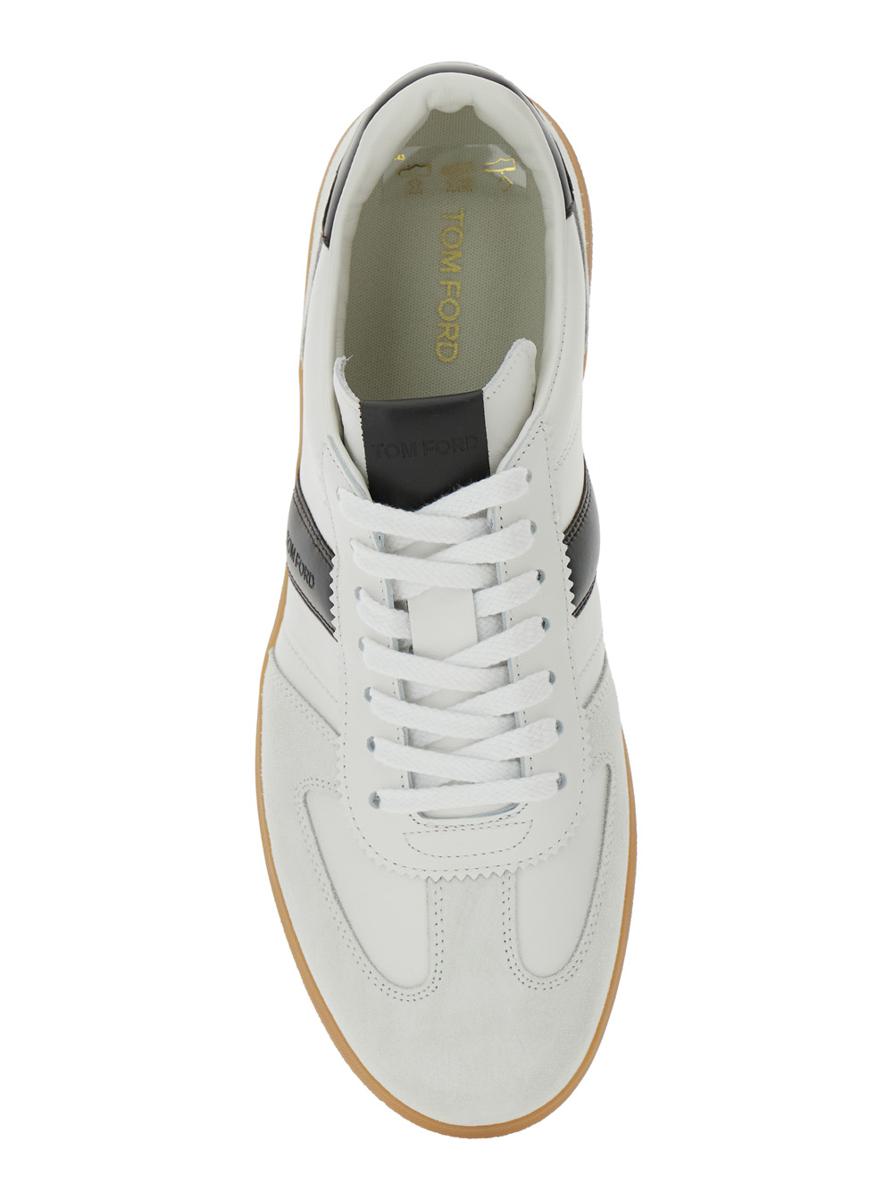 'Archer' White Low Top Sneakers With Logo Lettering On Tongue And Heel And Contrasting Heel In Leather Man