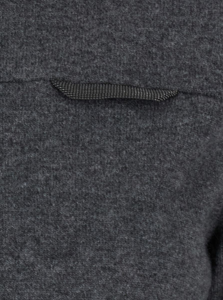 Grey Sweater With Mock Neck And Monil Detail On The Front In Cashmere Woman