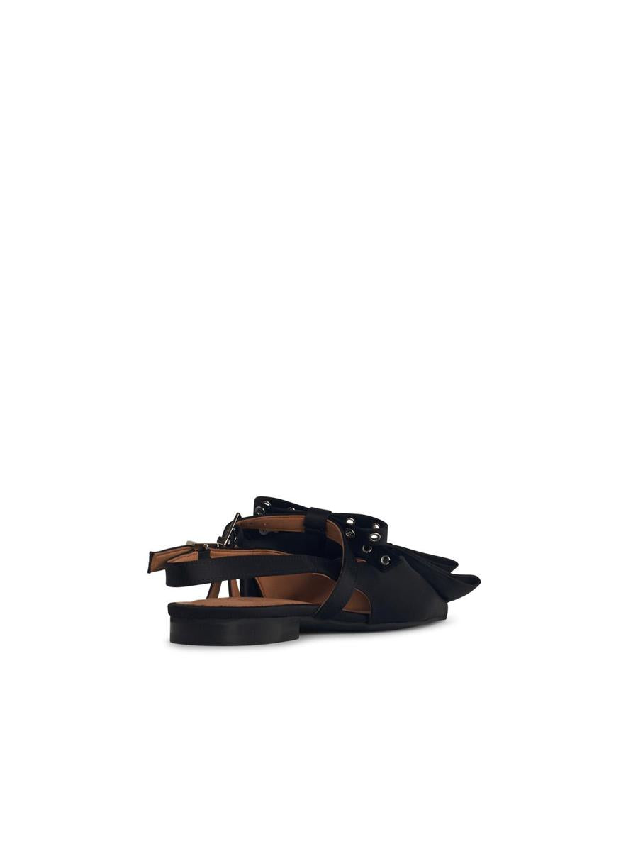 Ganni 'Big Bow' Black Polyester Ballet Flats