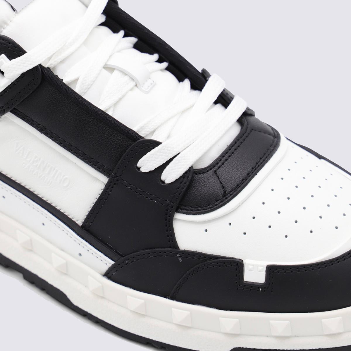 Valentino Garavani Black And White Leather Sneakers