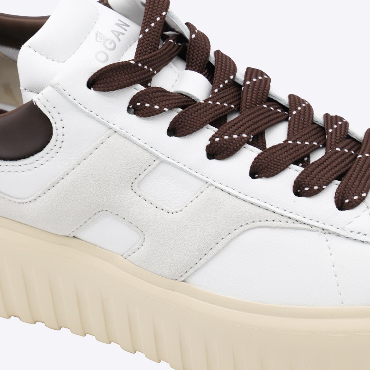 Hogan White And Cream Leather Sneakers