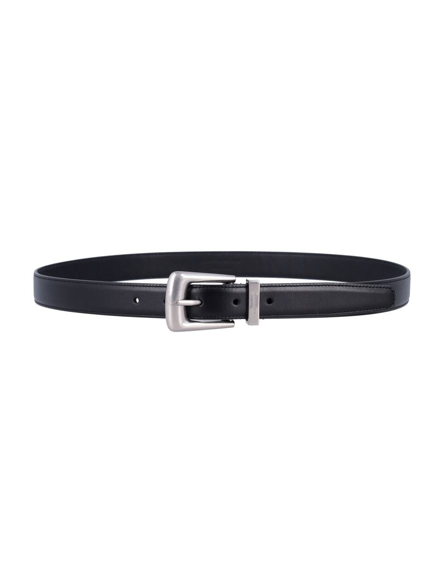 Saint Laurent Folk Smooth Leather Belt