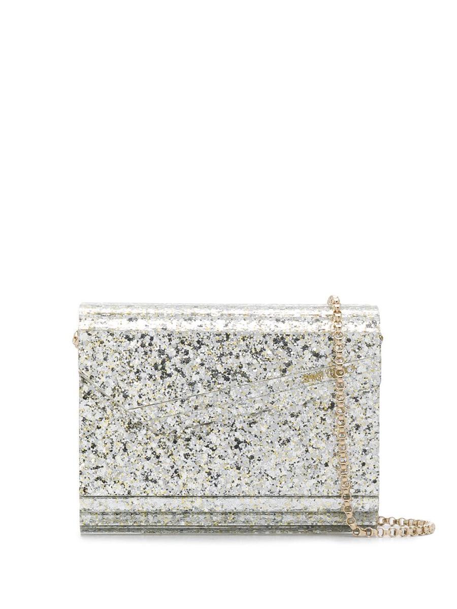 Jimmy Choo Coarse Glitter Acrylic Clutch Bags