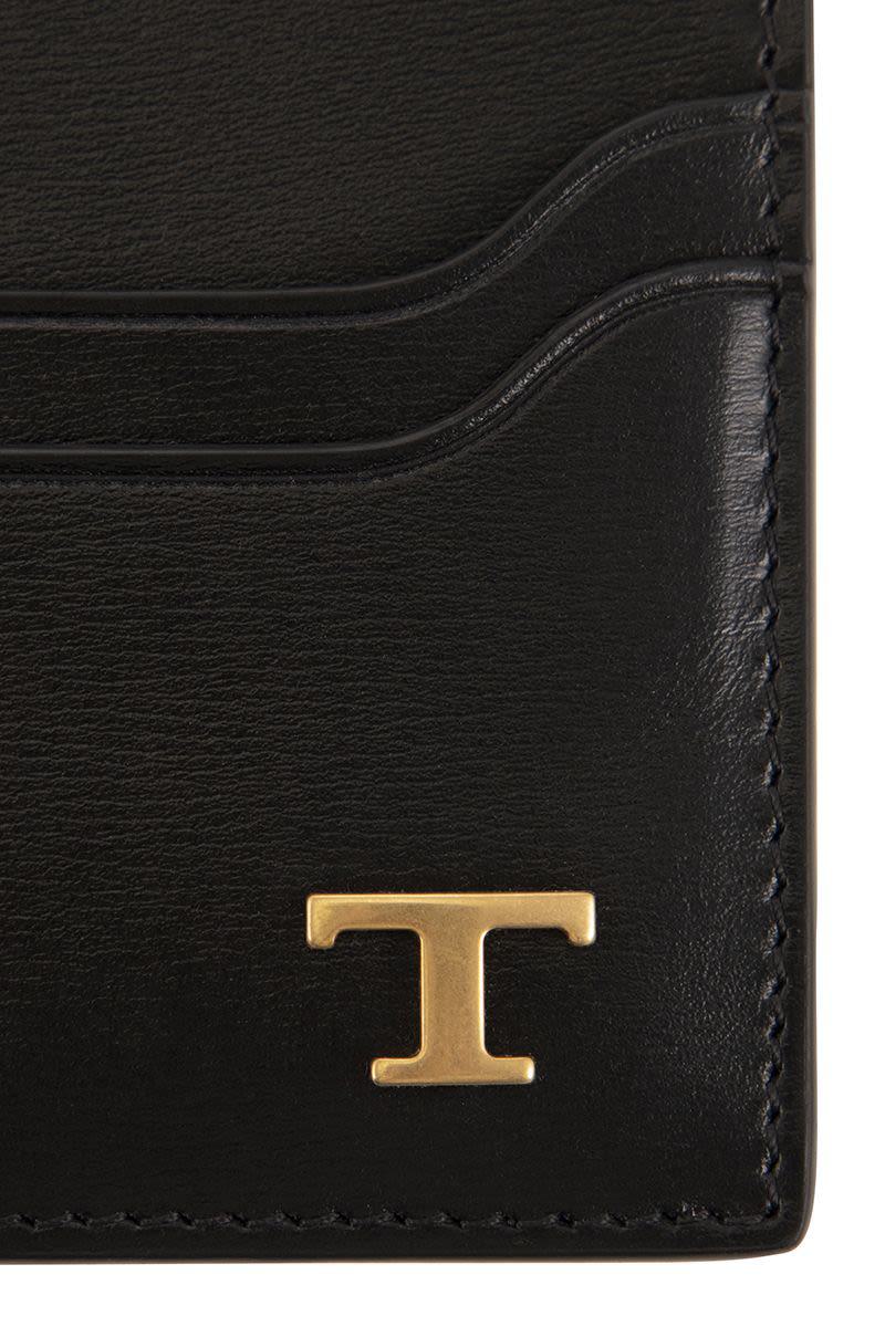 Tod'S Leather Card Holder With Logo