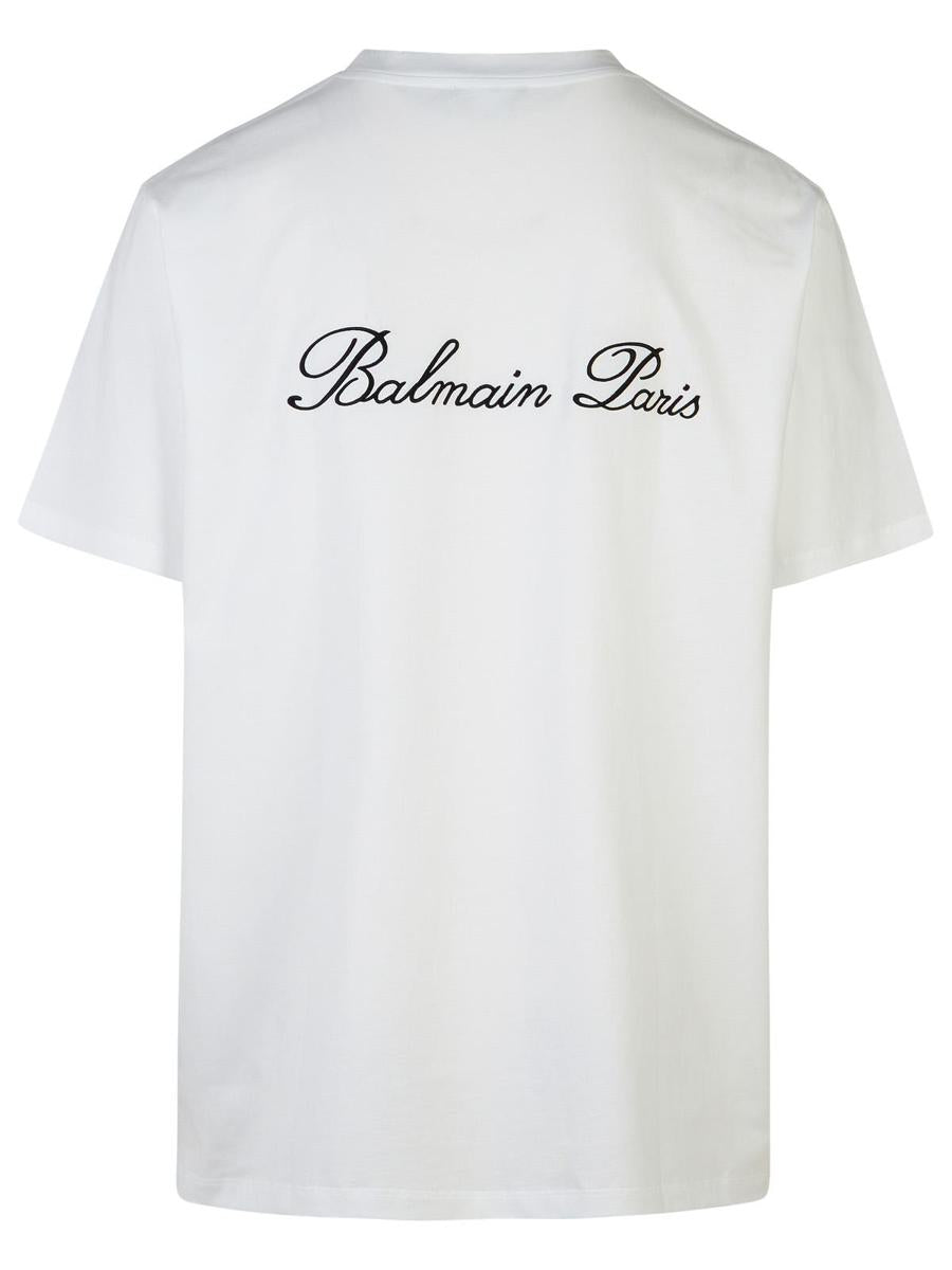 Balmain 'Signature' White Cotton T-Shirt