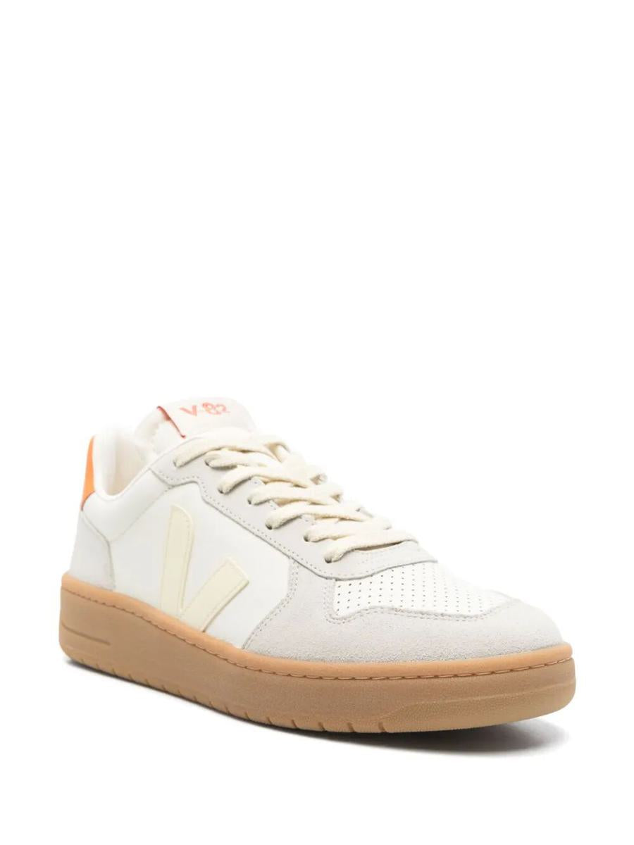 Veja V-82 Grained Leather Pure Sneakers Shoes