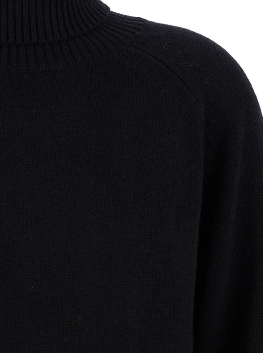 Black High Neck Sweater In Cashmere Woman