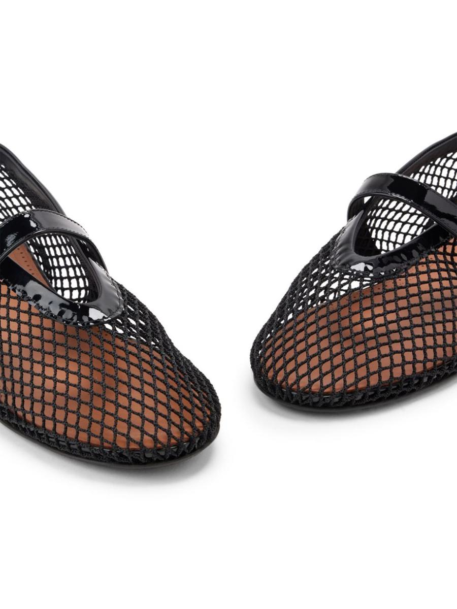 Alaïa Ballet Flats In Fishnet Shoes