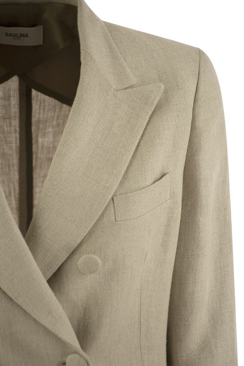 Saulina Anna - Double-Breasted Linen Jacket