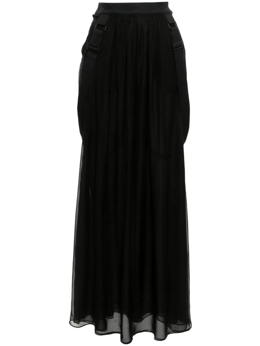Max Mara Silk Chiffon Long Skirt