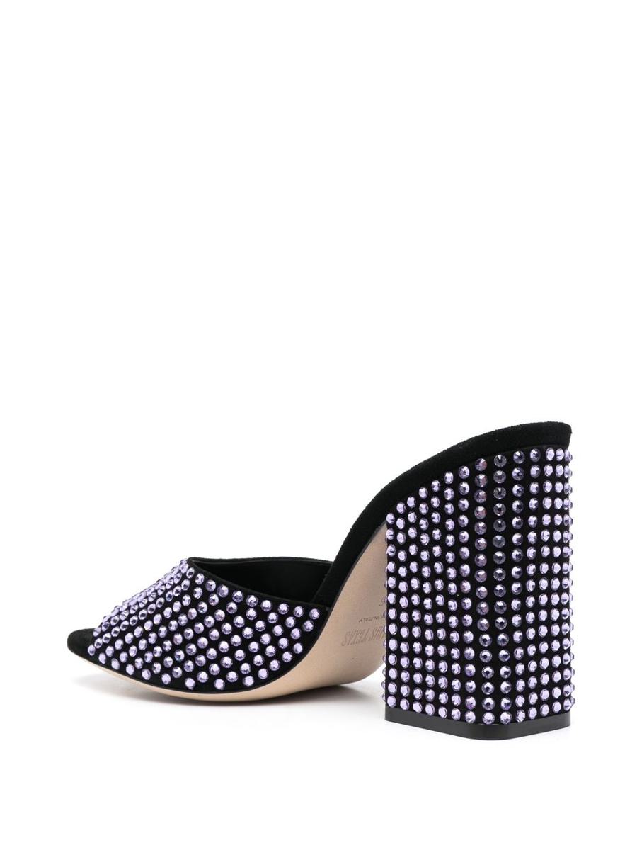 Paris Texas Anja Crystal Embellished Suede Mules