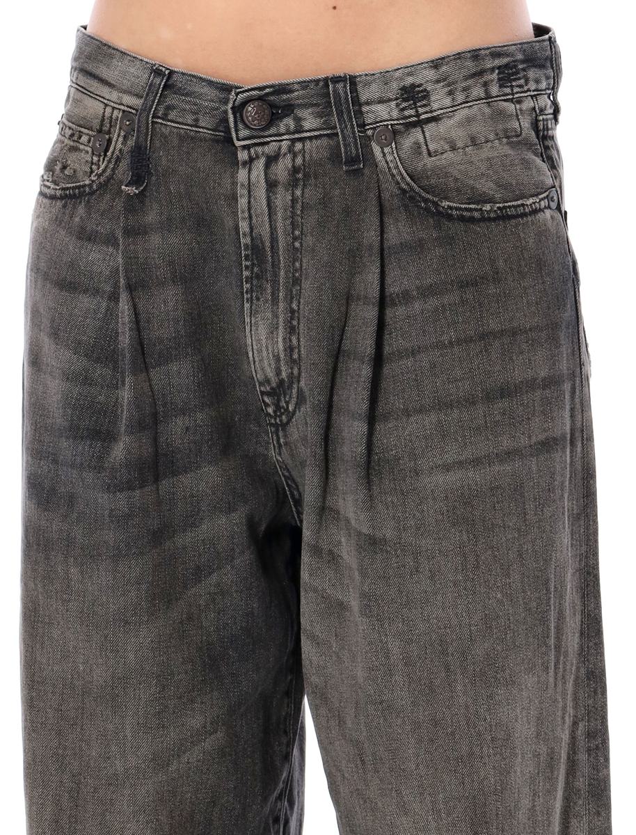 R13 Damon Pleated Wide Leg Jean