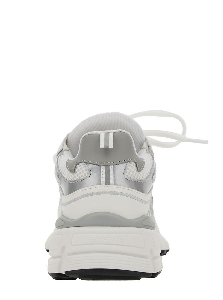 'Marathon Ghost Runner' White Low Top Sneakers With Reflectivce Details In Leather Blend Woman