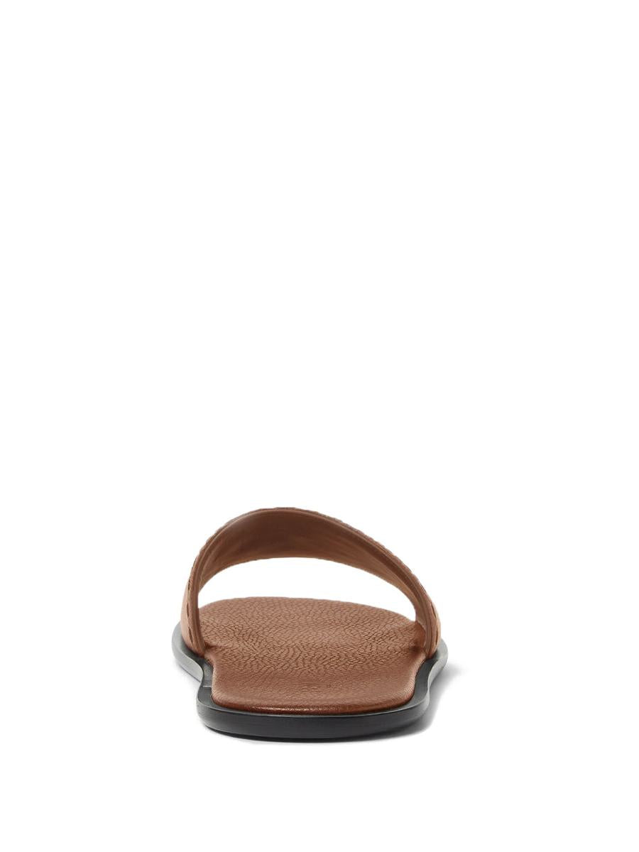 Fendi Roma Wide Band Leather Slides Shoes