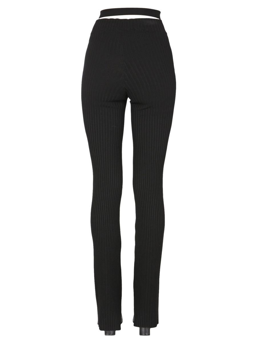 Andreādamo Ribbed Trousers With Cut Out Belt