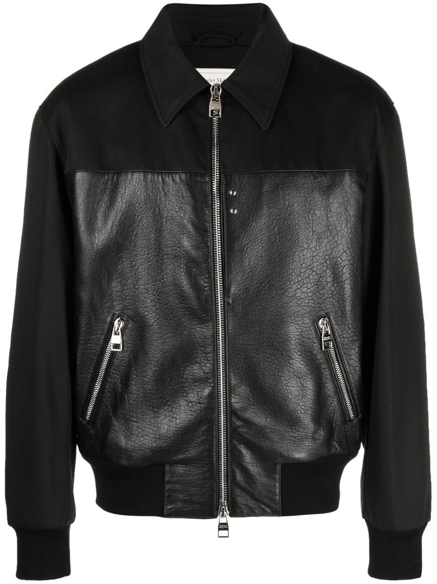 Alexander McQueen Panelled Zipped Bomber Jacket Clothing