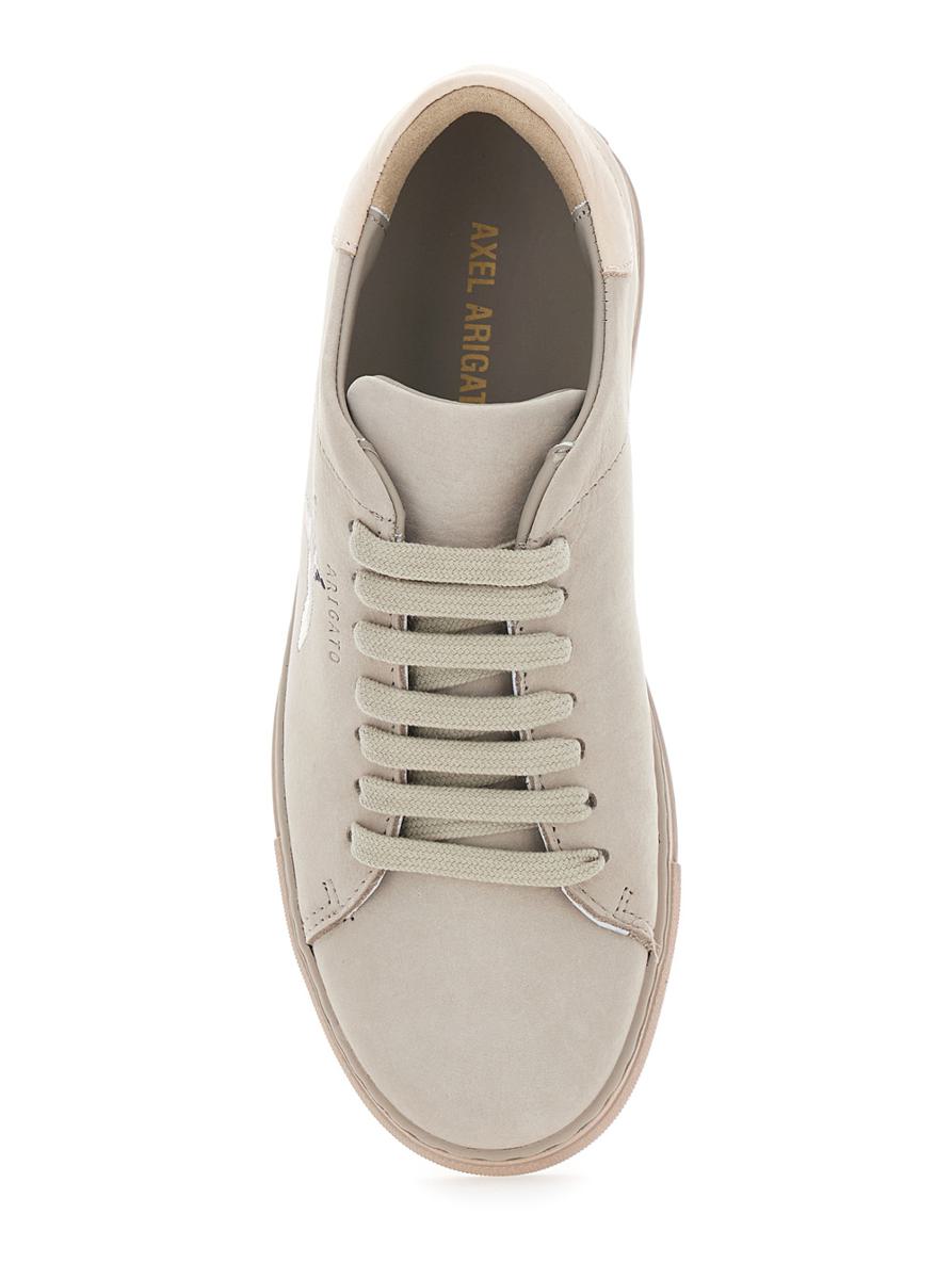 'Clean 90' Grey Low Top Sneakers With Logo Embroidery On The Side In Leather Woman