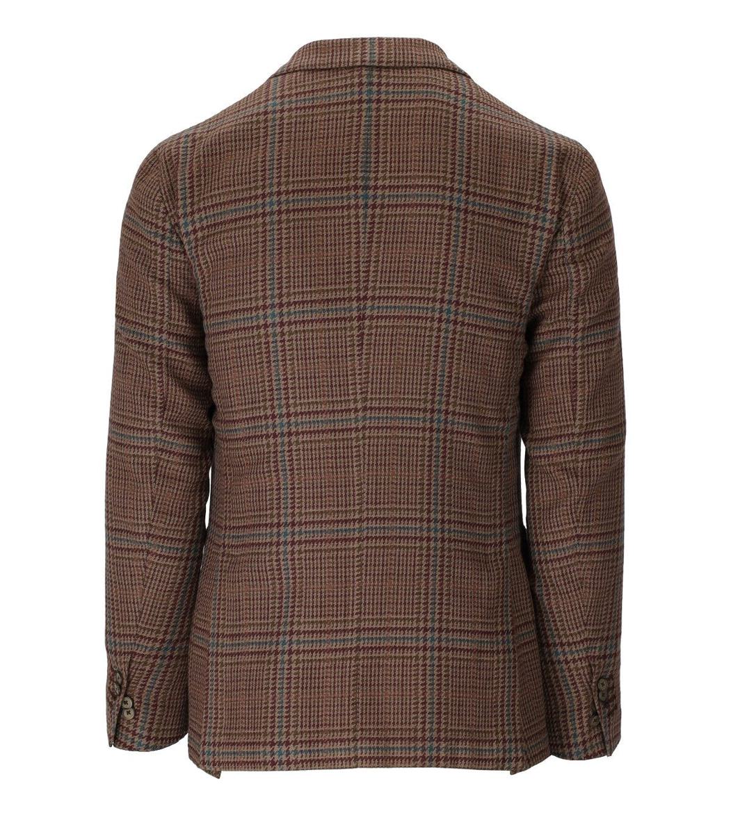 Santaniello Brown Tartan Single-Breasted Jacket