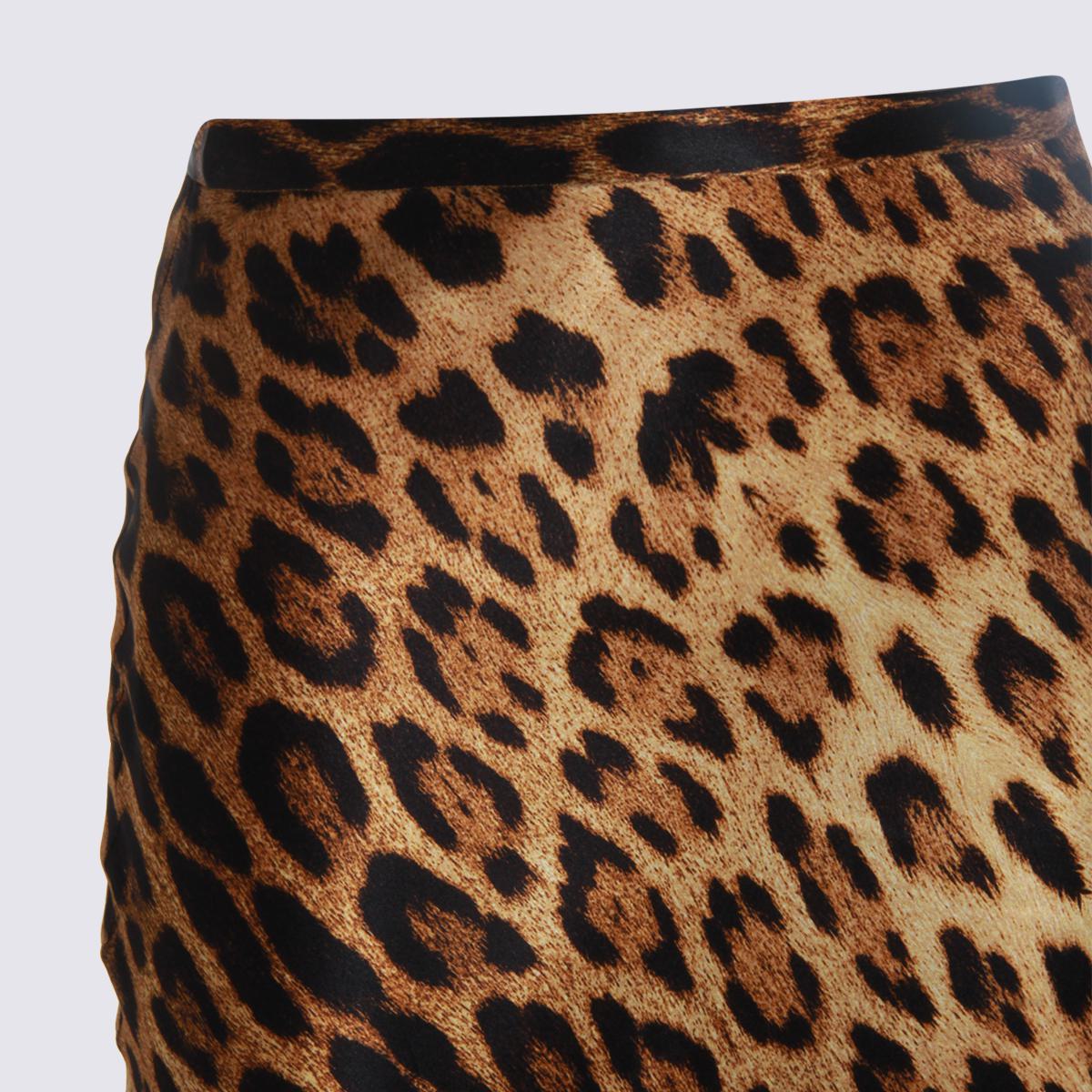 Roberto Cavalli Leopard Silk Skirt