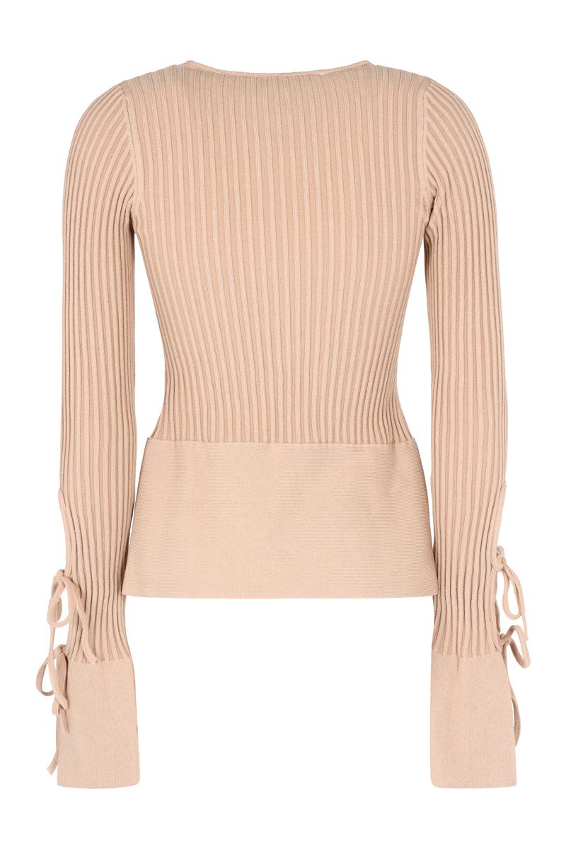 Andreādamo Long Sleeve Crop Top<Br />Ribbed Knit Top