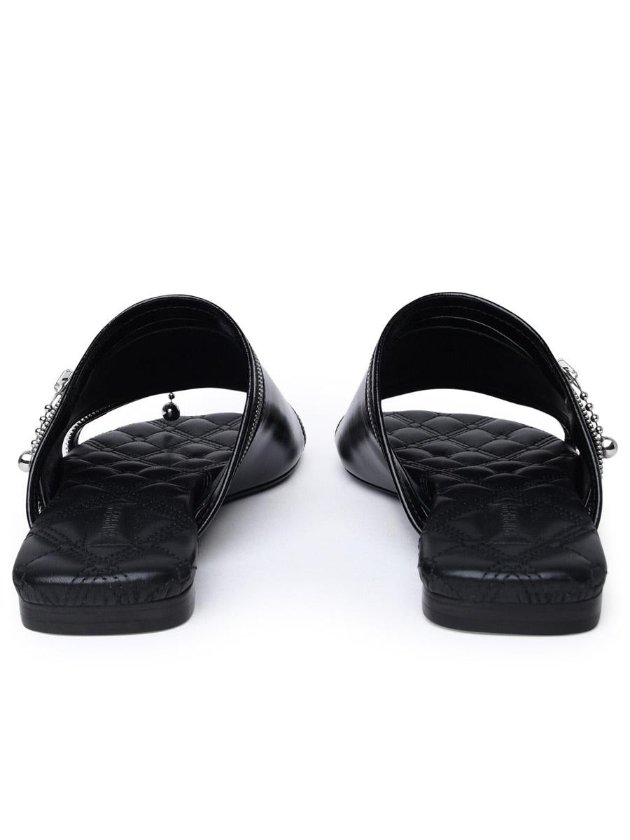 Burberry Black Leather Slippers
