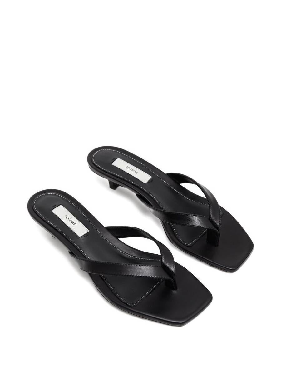TOTEME Leather Heeled Flip Flops