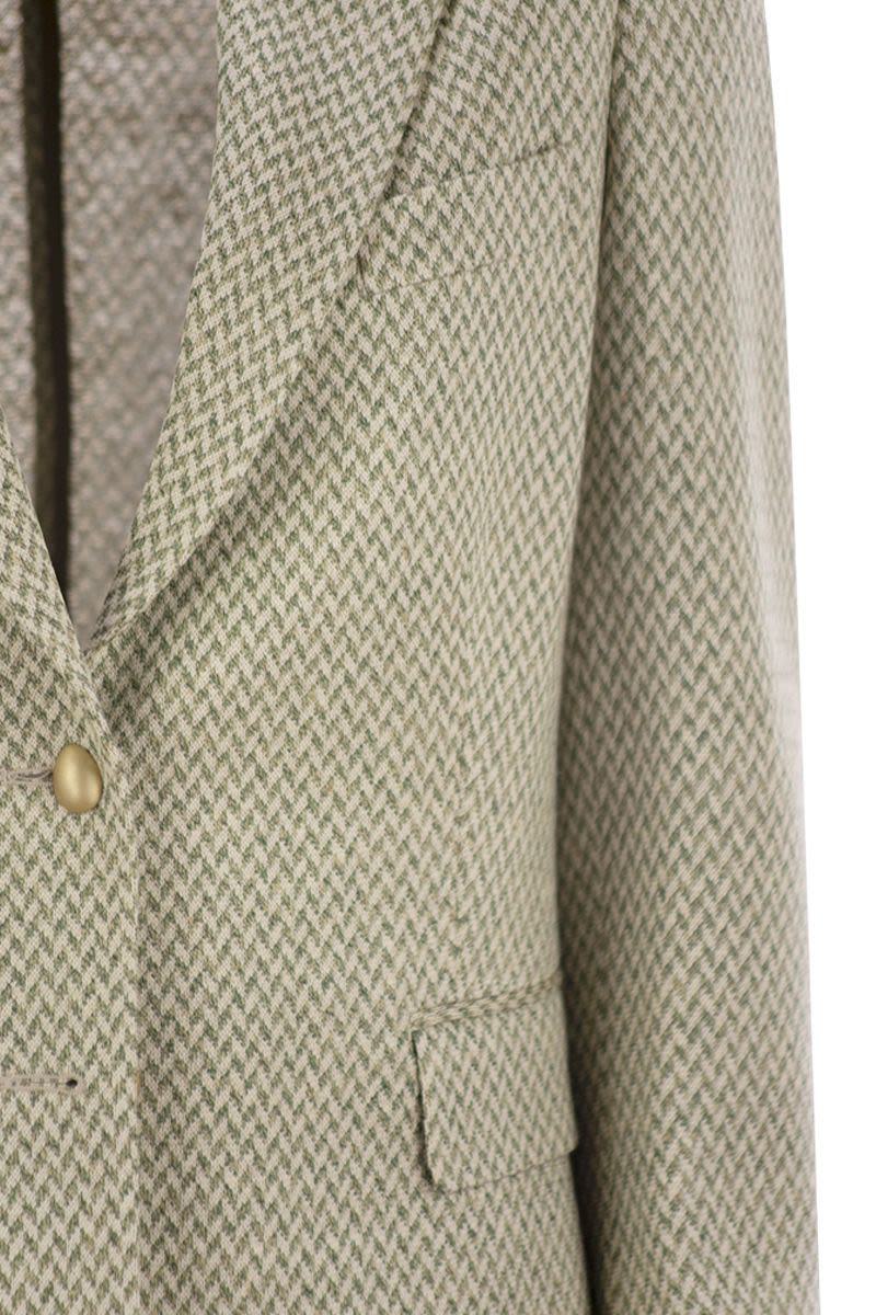 Saulina Angelica - Herringbone Two-Button Blazer