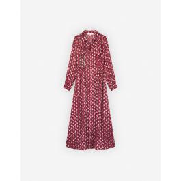 Maison Kitsuné Scarf Long Dress In Floral Stripes Printed Technic Clothing