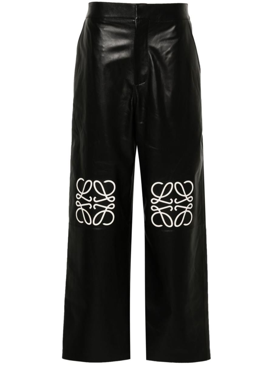 Loewe Anagram Baggy Leather Trousers