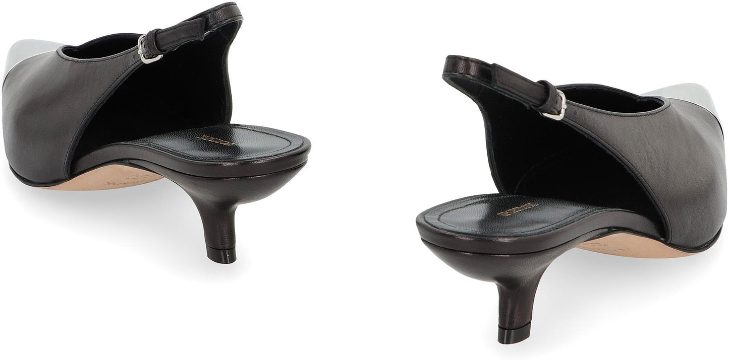 Sportmax Liuti Leather Slingback Pumps