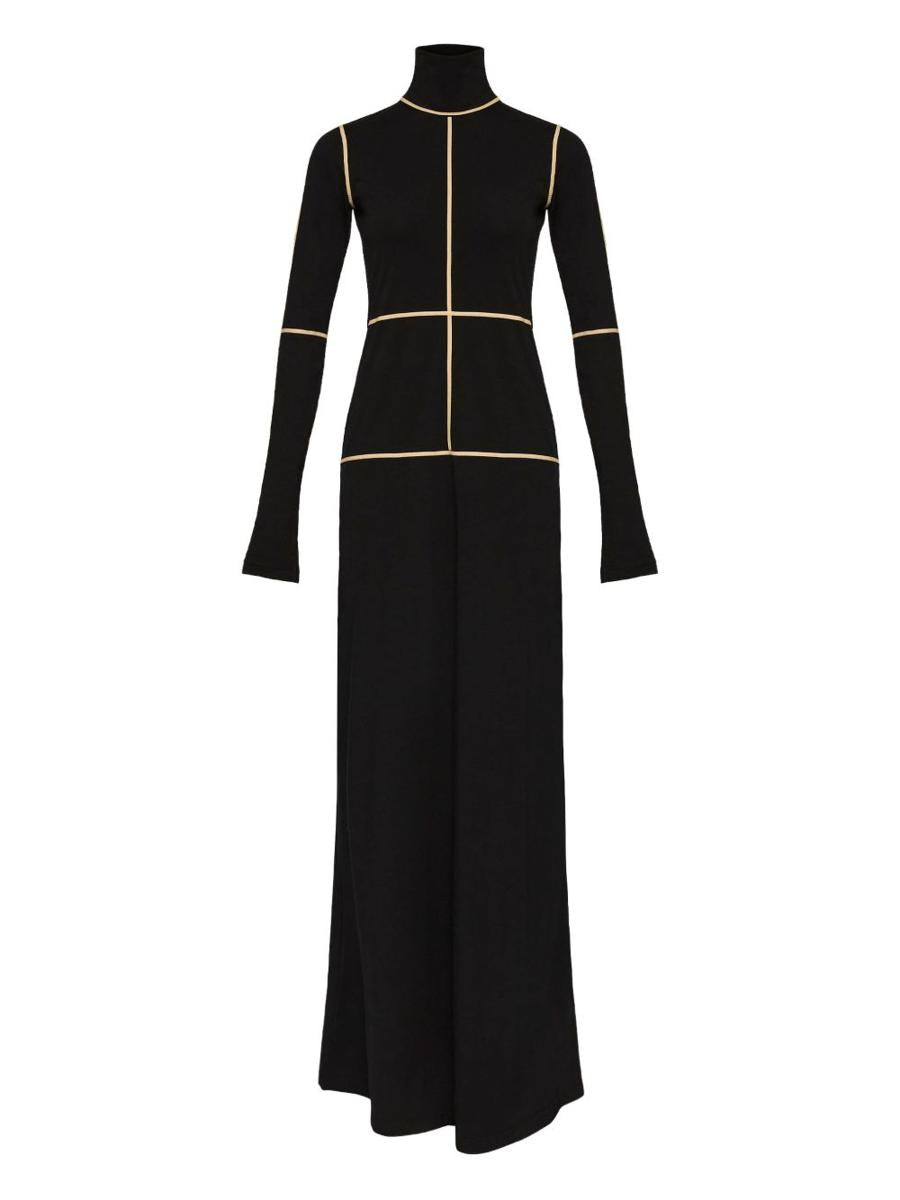 MM6 Maison Margiela Long Black High-Neck Dress