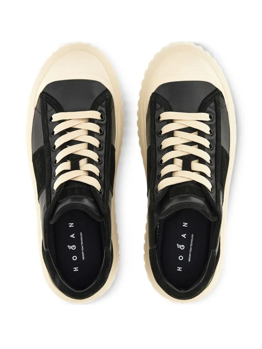 Hogan H-Stripes Nappa Leather And Suede Sneakers Shoes