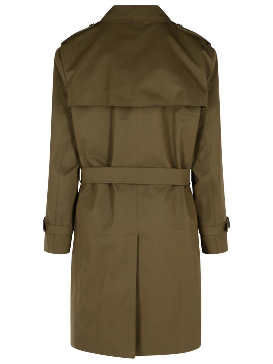 Burberry Green Cotton Blend Trench Coat