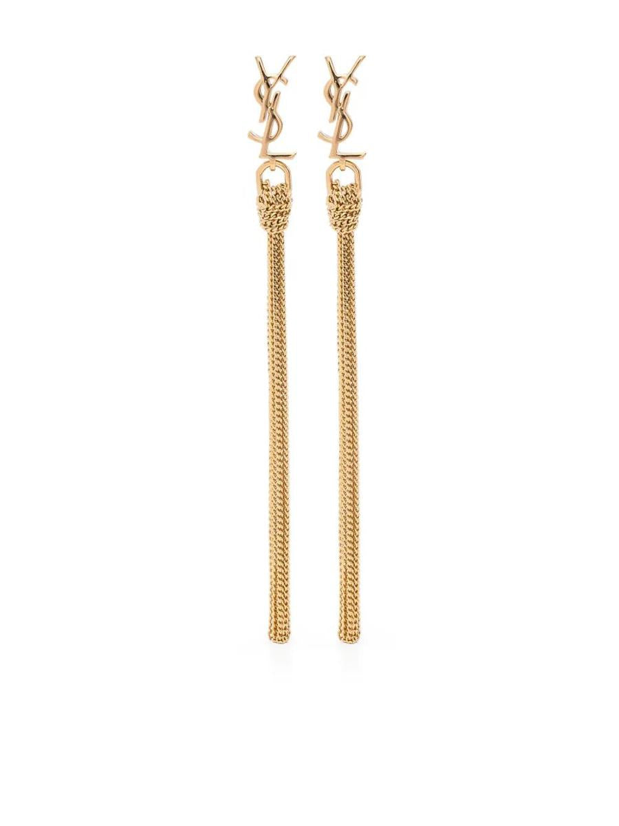 Saint Laurent Cassandre Tassel Metal Earrings Accessories
