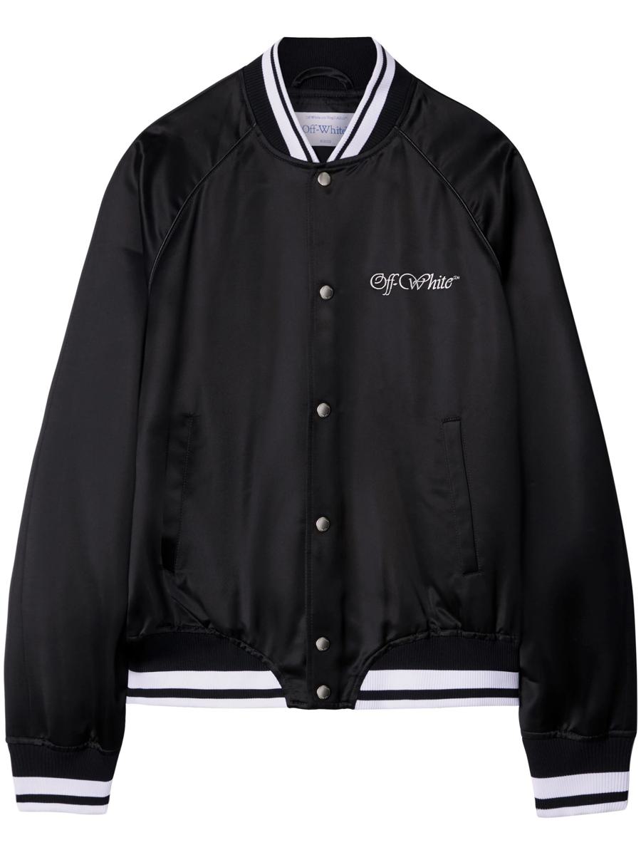 Off-White College Satin Souvenir Bomber Jacket