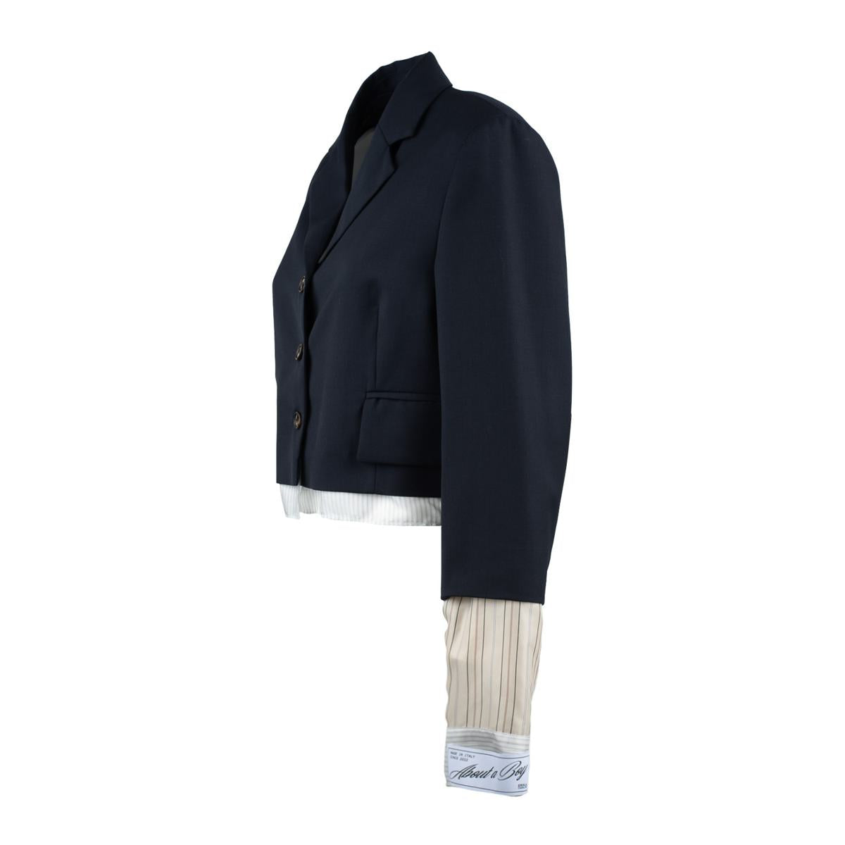 Erika Cavallini Midnight Blue Jacket In Cool Wool