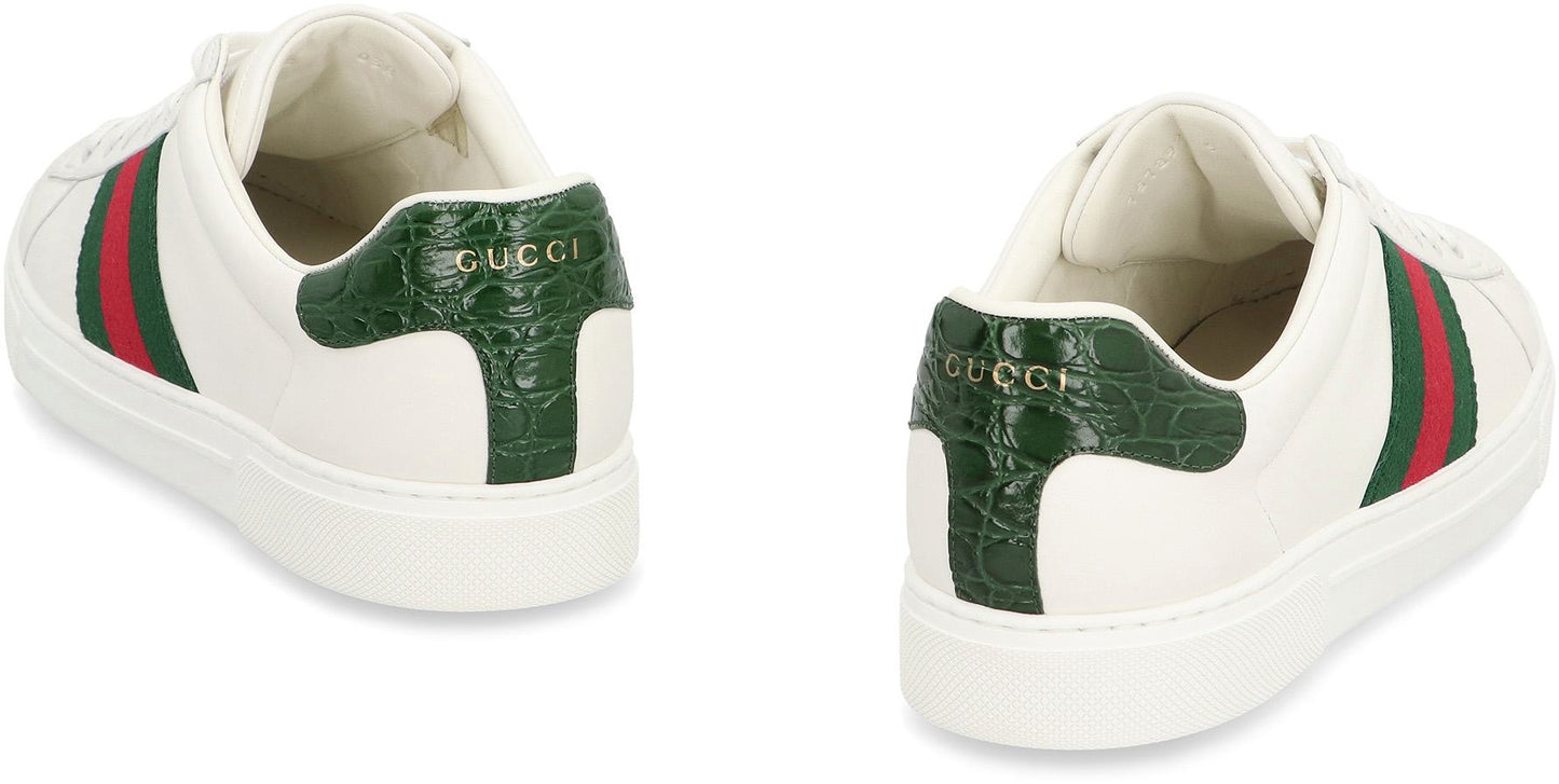 Gucci Ace Leather Low-Top Sneakers