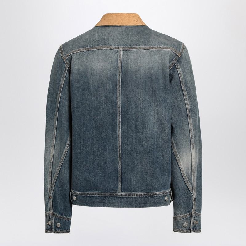 Alexander McQueen Denim Jacket With Suede Collar