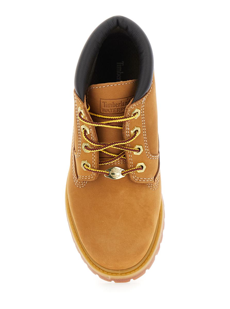 'Nellie Mid Chukka' Beige Ankle Boots With Embossed Logo On The Side And Padded Rear In Leather Woman